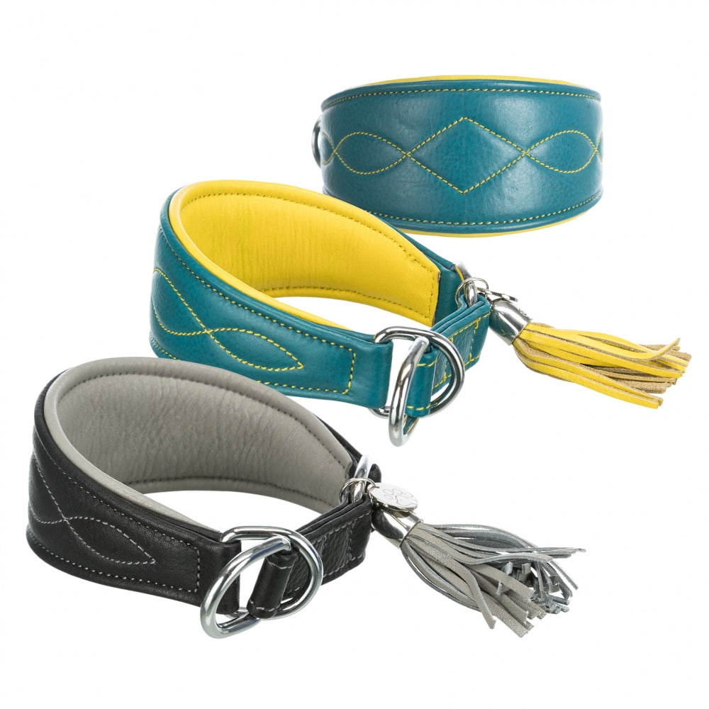 Active Comfort Halsband für Windhunde, petrol/gelb