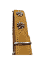 Edelweiss-Halsband aus weichem Leder, beige / cognac