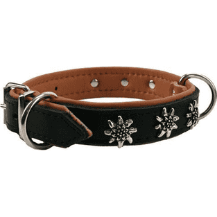 Collier en cuir avec décoration d'edelweiss