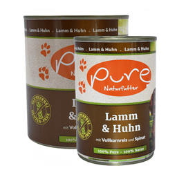 Hundemenü Lamm & Huhn mit Vollkornreis und Spinat