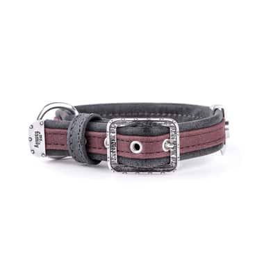 London Similpelle Halsband für Hunde in bordeaux