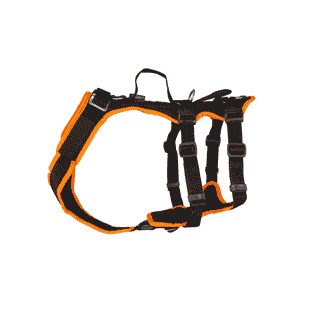 Hundegeschirr Vary Support, schwarz/leuchtorange