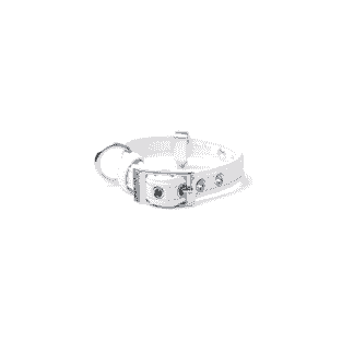 Saint Tropez Similpelle Halsband für Hunde in weiss