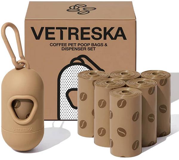 Set distributeur de sacs à crottes Coffee, 7 rouleaux