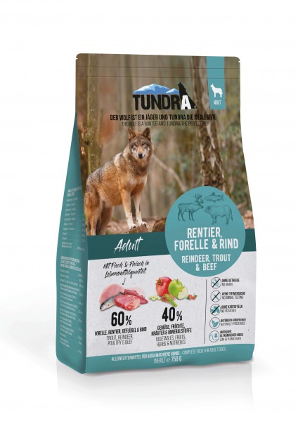 Dog Renne, truite et bœuf