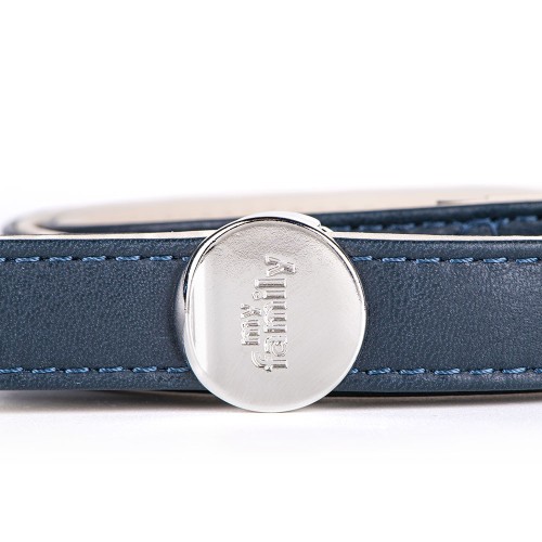 Hermitage Vitello leather Dog leash in blue