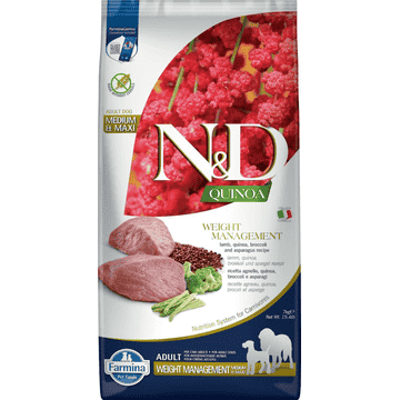 Canine Adult Med/Max Quinoa Weight Management  Lamm, Broccoli