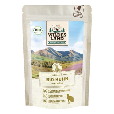 Feline Adult BIO Poulet PUR avec huile de saumon - en sachets
