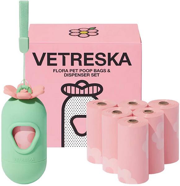 Flora poop bag dispenser set, 7 rolls