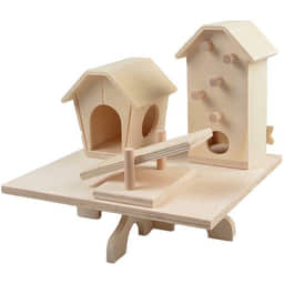 Aire de jeux en bois avec des maisons