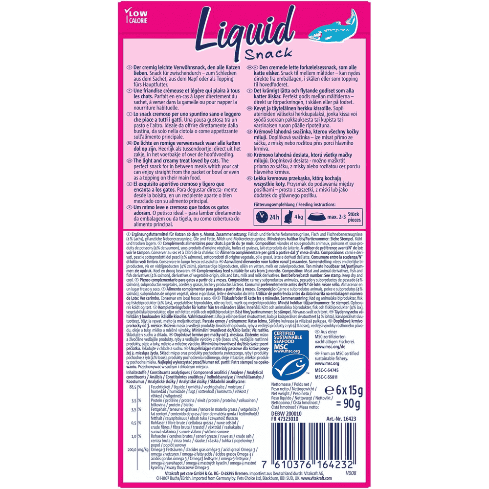 Cat Liquid Snack Lachs MSC+Omega3