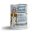 Dog Puppy Rind & Forelle mit Karotten