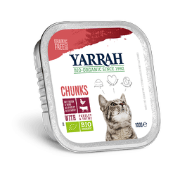 Bio Chunks mit Huhn und Rind für Katzen - Schale