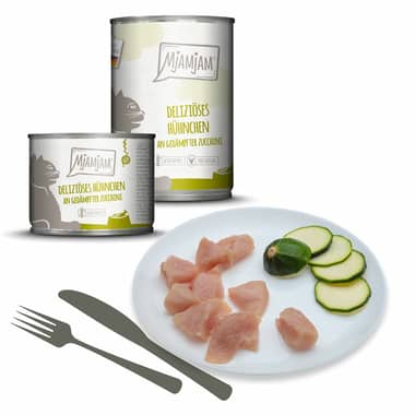 Deliziöses Hühnchen an gedämpfter Zucchini (poulet & courgette)