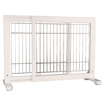 Barrière pour chiens, bois, blanc