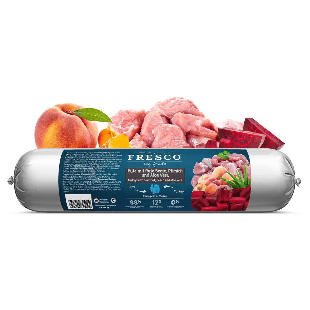 Barf-Wurst Complete - Menu dinde à la betterave rouge