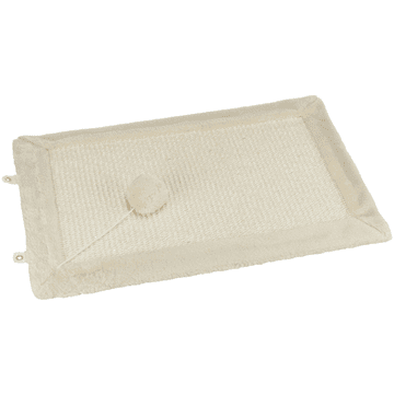 Tapis à gratter avec bord en peluche, beige/nature