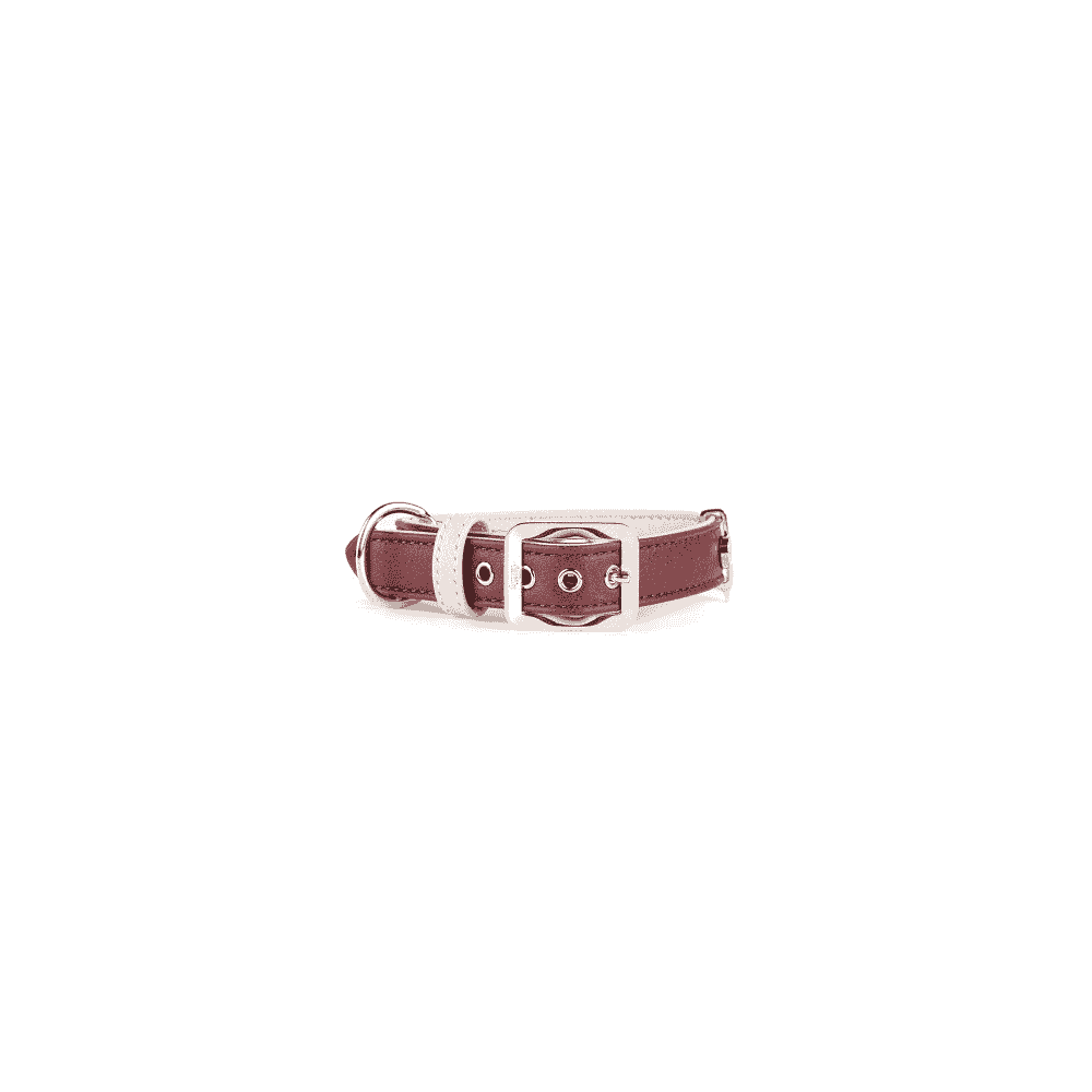 Hermitage Vitello collier pour chiens en bordeaux