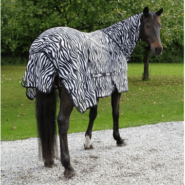 RugBe Fliegen- und Ekzemerdecke Zebra mit Halsteil