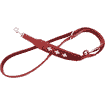 Leather leash with pearled Swiss cross