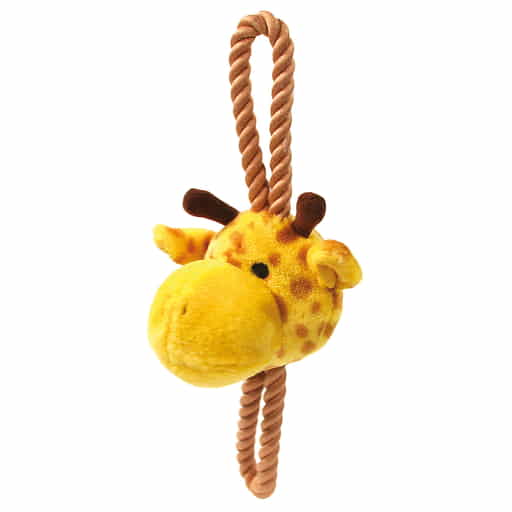 swisspet Hundespielzeug Giraffe am Seil, gelb-braun