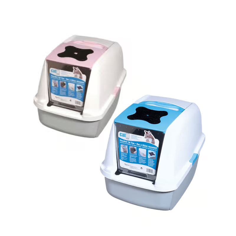 Litter box with hood