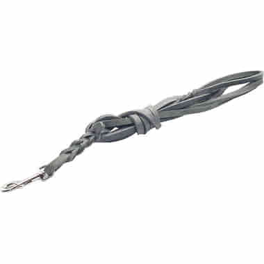 Weichleder-Pistenleine mit Handschlaufe, grau
