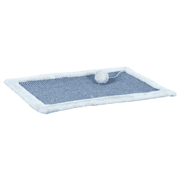 Tapis à gratter avec bord en peluche, gris clair
