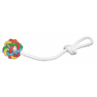 Balle Nobbly avec corde pour chiens