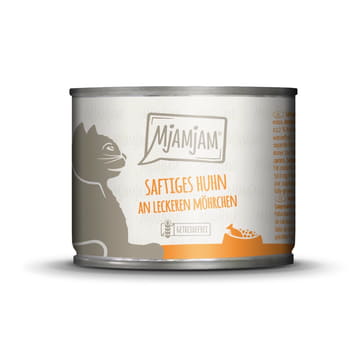 Saftiges Huhn an leckeren Möhrchen mit Katzenminze