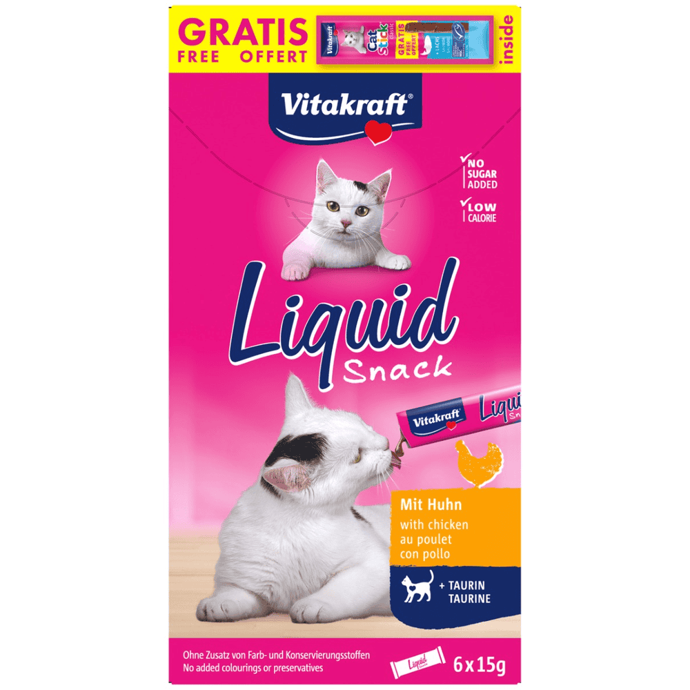 Cat Liquid Snack Huhn+Taurin plus gratis Cat Stick