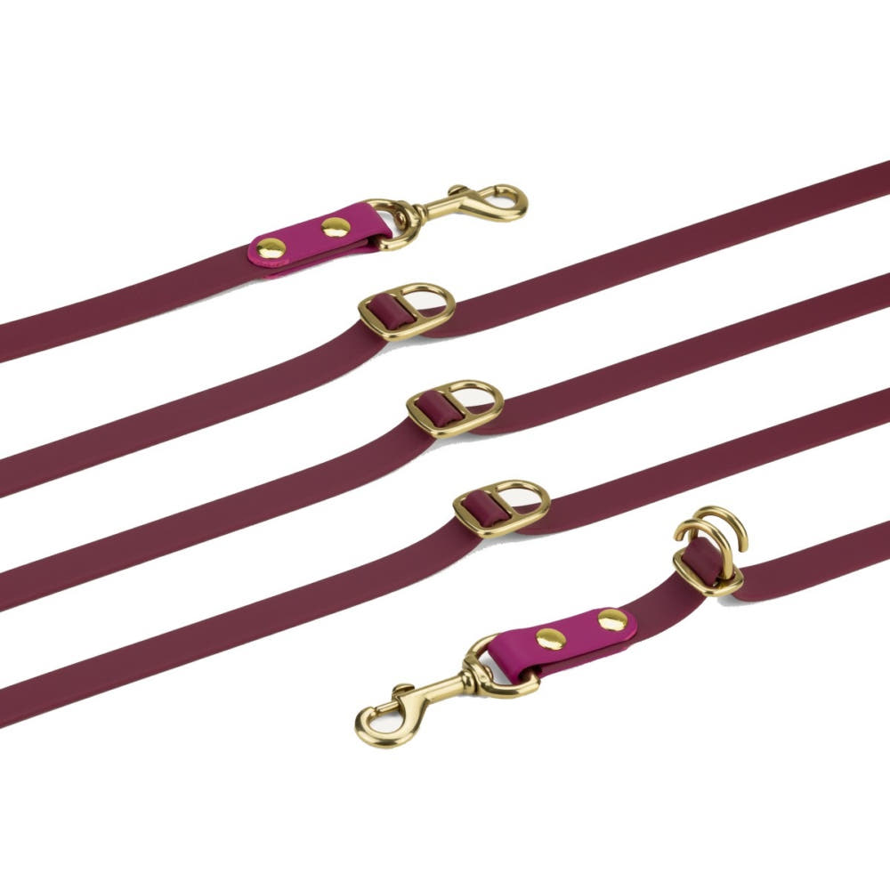 3-in-1 Handsfree BioThane Dog Leash wild berry