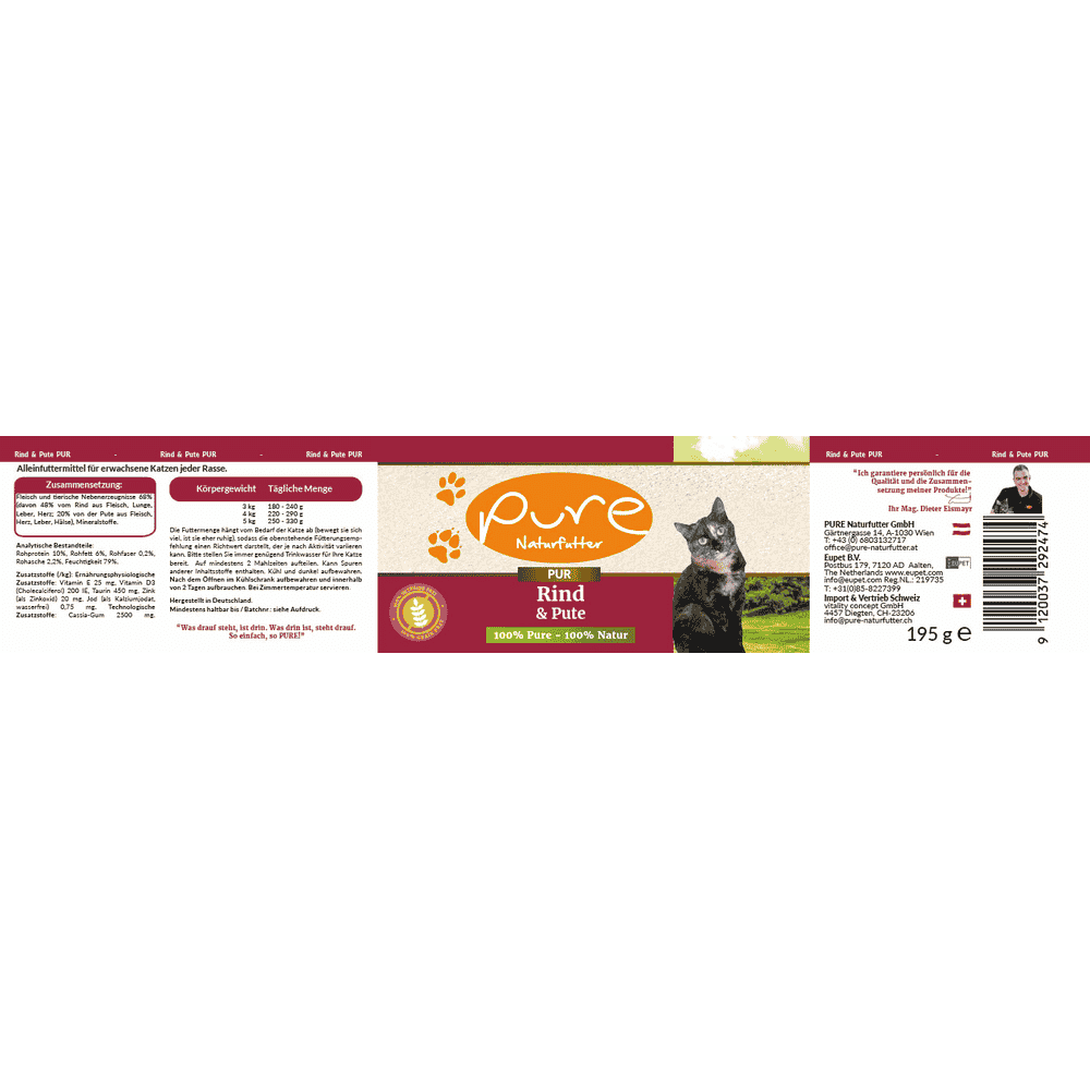 Pure Beef &amp; Turkey Cat Menu