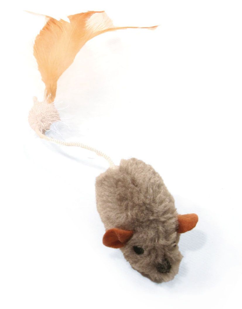 Fur mouse with feather