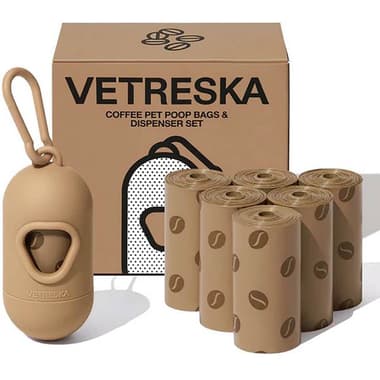 Set distributeur de sacs à crottes Coffee, 7 rouleaux