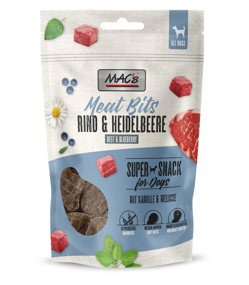 DOG Meat Bits Rind & Heidelbeere