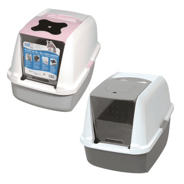 Litter box with hood
