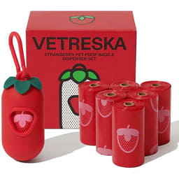 Kotbeutelspender Set Strawberry, 7 Rollen