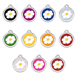 Médaille pour animaux avec Emaille - Marguerite en différentes couleurs