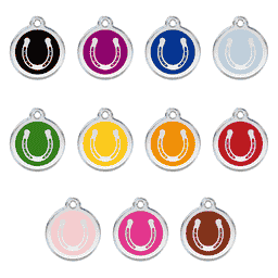 Tiermarke mit Emaille - Hufeisen in verschiedenen Farben