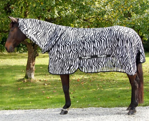 RugBe Fliegen- und Ekzemerdecke Zebra mit Halsteil