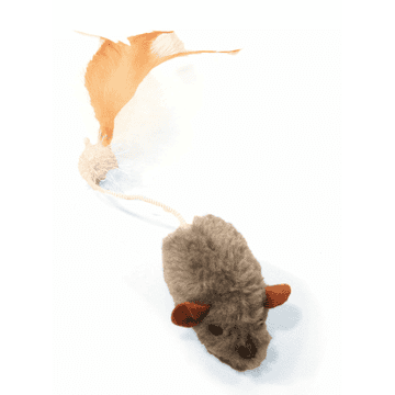 Fur mouse with feather