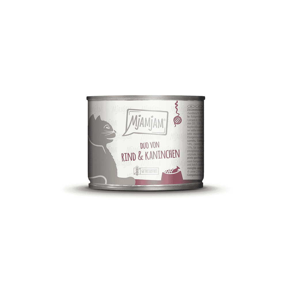 DUO von schmackhaftem Rind & Kaninchen an Möhrchen