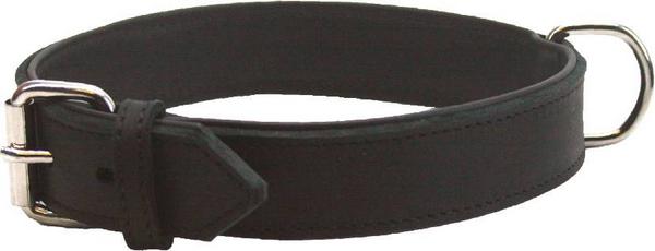 Soft leather collar, black