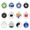 Médaille pour animaux avec Emaille - Trèfle, Dauphin, Tribal, Boussole, Atome, Diable, Arc-en-ciel, Médecine, Football, Canard de bain, Yign & Yang ou Ancre