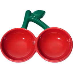 Doppel-Napf aus Keramik Cherry