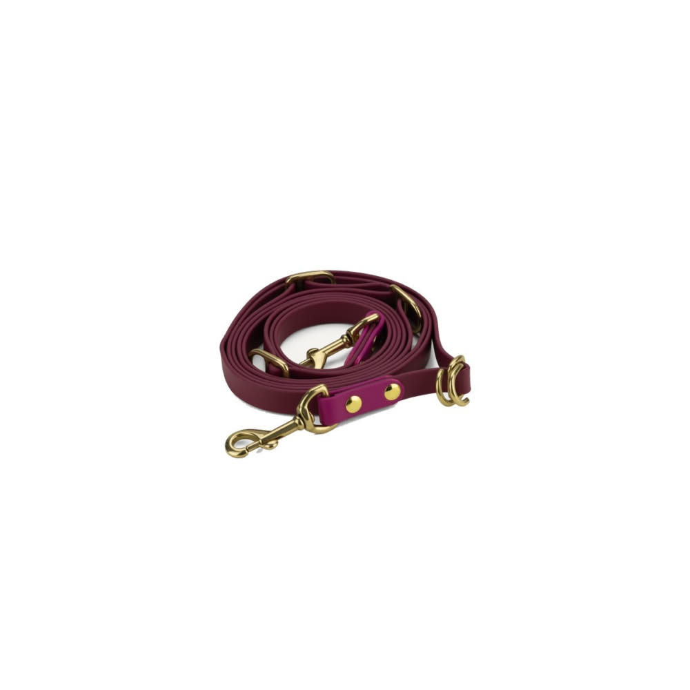 3-in-1 Handsfree BioThane Dog Leash wild berry