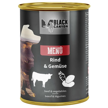 Dog menu with beef &amp; vegetables