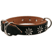 Leather collar with edelweiss decoration