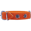 Edelweiss Collar made of soft leather, orange